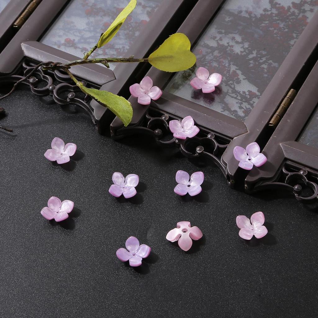 1000 шт. Акриловые лепестки гортензии из имитации ракушки, подвеска-шарм в виде цветка, бусины для изготовления ювелирных изделий