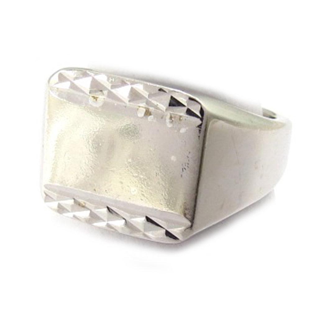 Мужское серебряное кольцо-печатка "Шарль" серебро (родиевое покрытие) - 11х12 мм