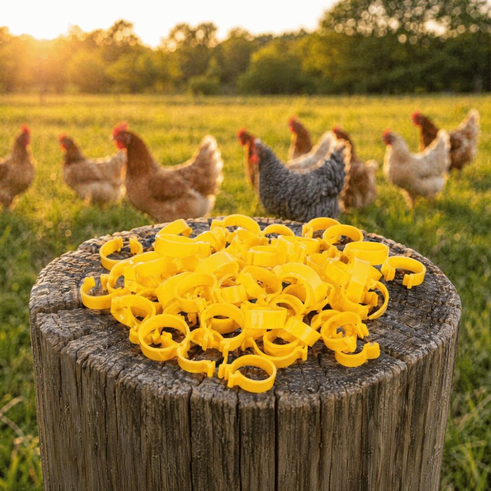 100Pcs Plastic Duck Leg Bands Reusable Chickens Leg Rings Tracking Different Breeds