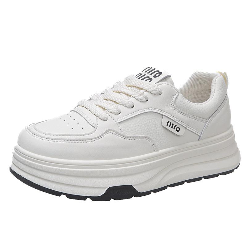 Кожаные туфли на толстой подошве, увеличивающие рост, белые туфли, женская обувь, весна и осень, новые универсальные туфли для сноуборда, туфли «Панда», повседневная спортивная обувь