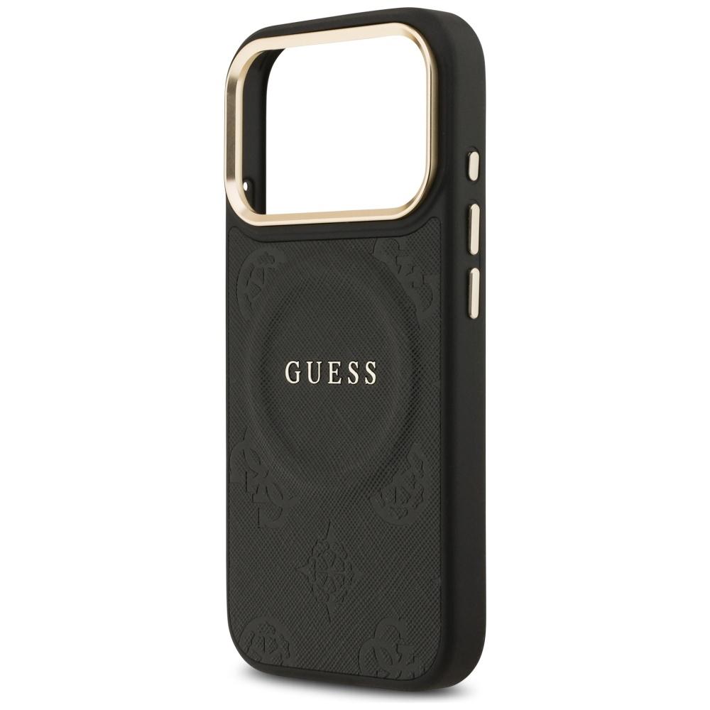 Guess Peony Hot Stamp MagSafe Case for iPhone 17 Pro Black