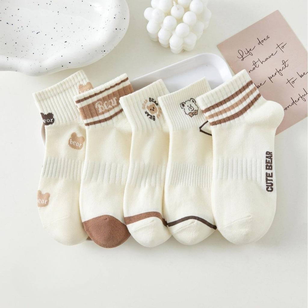 5 Pairs of Short Socks Women's Cute Stockings Soft, Breathable, and Comfortable Socks