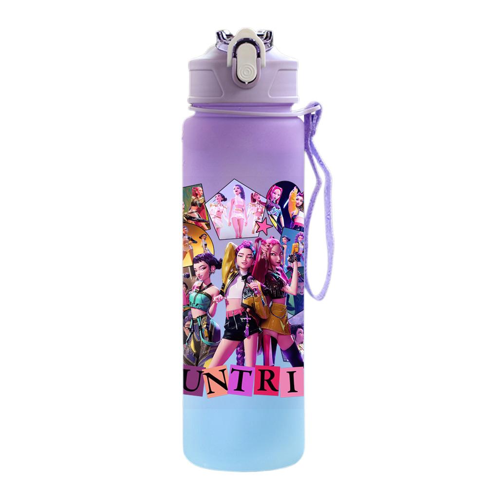 750Ml Water Bottle Demon Hunters Printed Large Capacity Drinking Cup Portable Outdoor Sports Water Cup Children Kid Gift