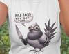 Funny Pigeon Graphic Tee: Nice Bagel, Bird Lover Gift