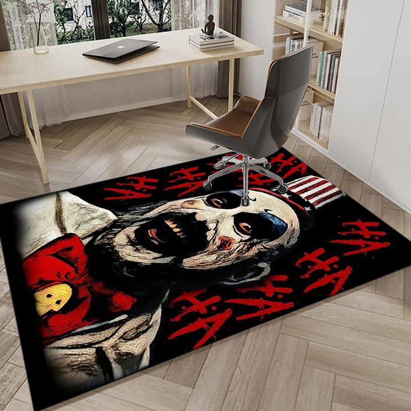 Horror Clown Laughing Carpet, Chair Rug,Rug for Office Bedroom living rooms, Doormat decor Fan Gift Christmas Gift