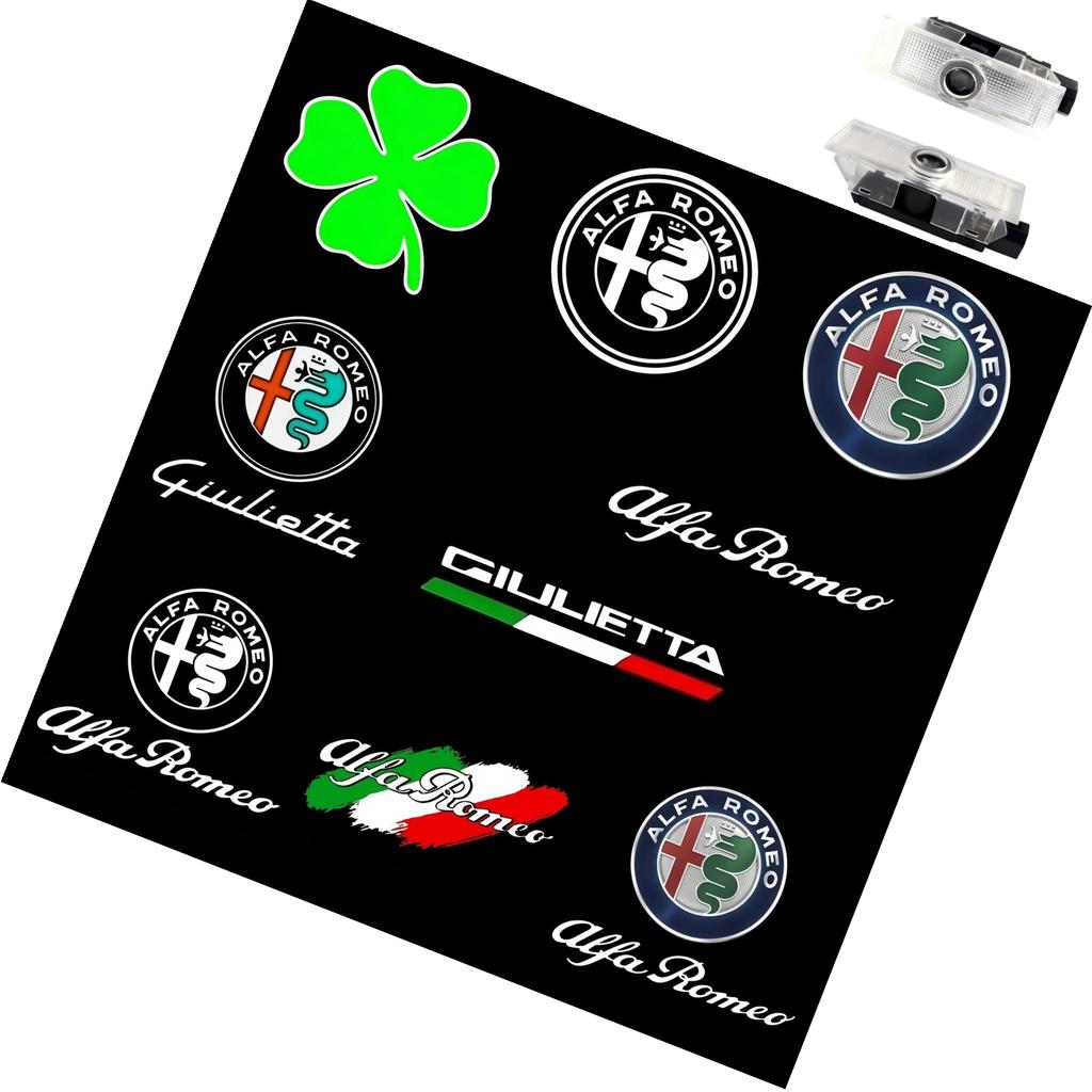 For Alfa Romeo Accessories 159 166 GT Giulia Giulietta Mito Stelvio Brera LED Car Door Logo Projector Welcome Light Car StylingHA8