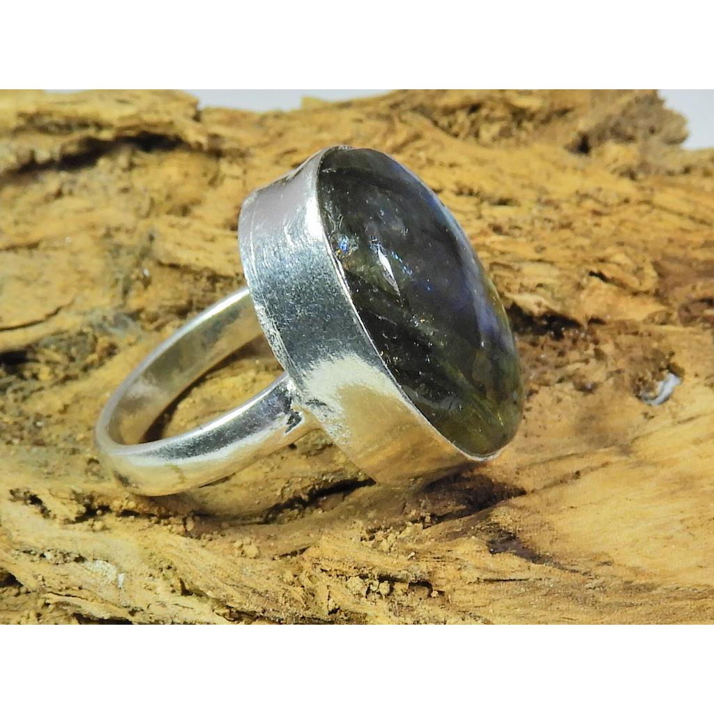 Natural Blue Labradorite Gemstone 925 Solid Sterling Silver Ring Size US-5.5 PG-255