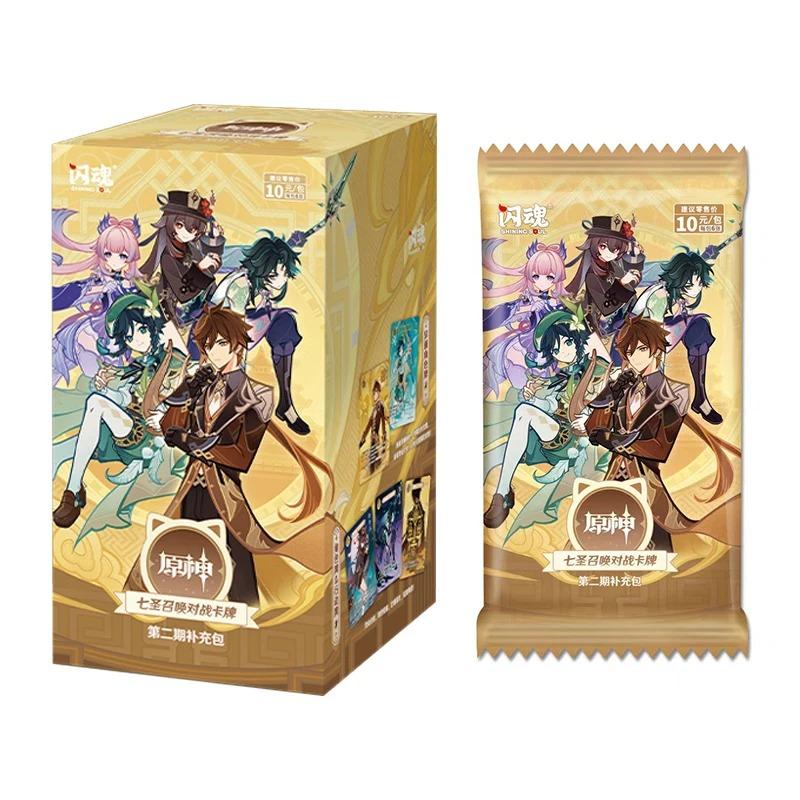 Original Genshin Impact Card Genius Invokation TCG Battle Card Hu Tao Raiden Shogun Anime Character Collection Card Kid Toy Gift
