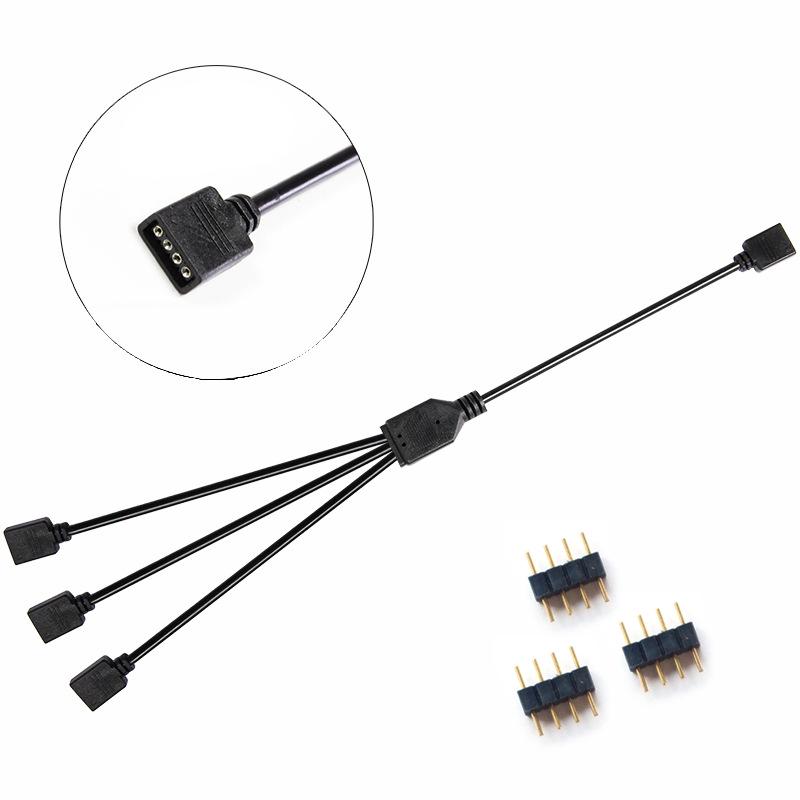 12V RGB 4-контактный к 5 удлинителям и 5V ARGB 3-контактный к 3 разветвителям для синхронизации с материнской платой компьютера