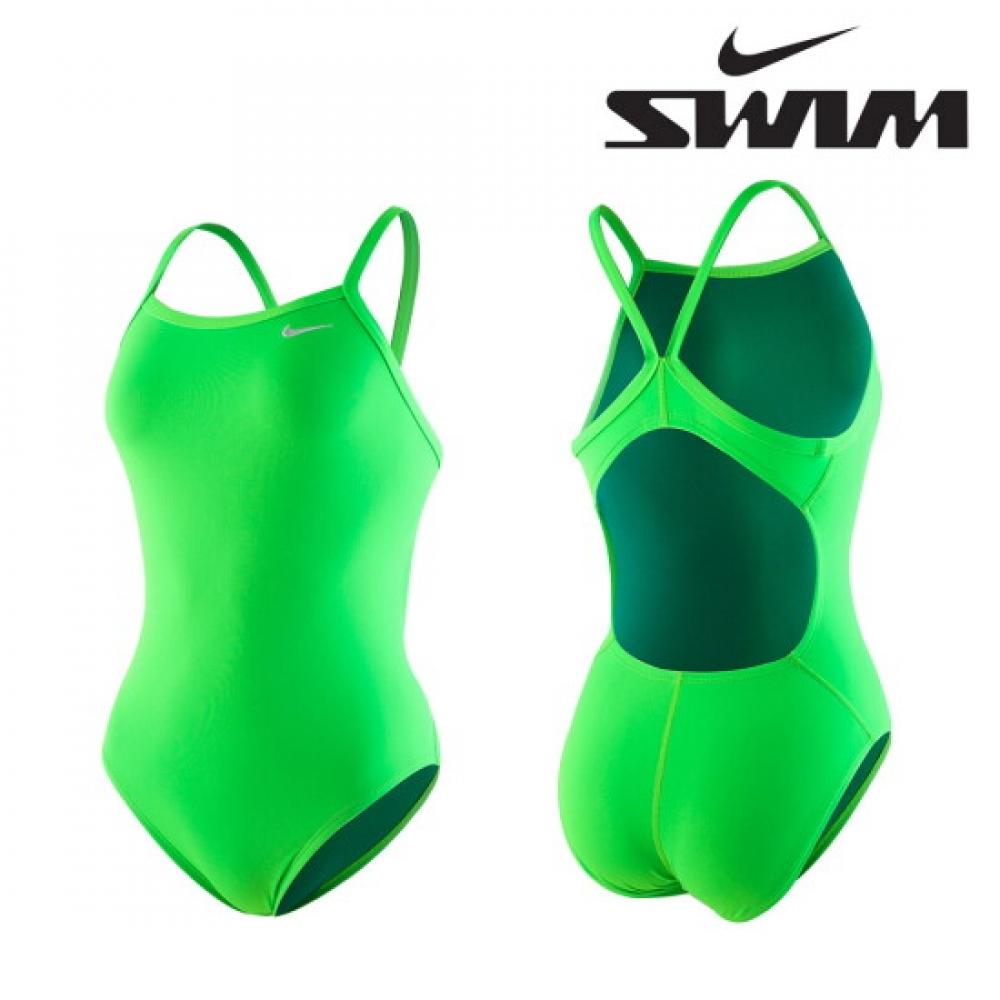 Nike Women S Hydra Strong anSer Solid Racerback SwimSuit Voltage Green neSSa017