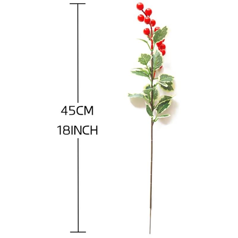 Artificial Berries Red Gold Silver Fake Berries Branch Cherry Stamen Christmas DIY Floral Wreath Ornament New Year Party Decor