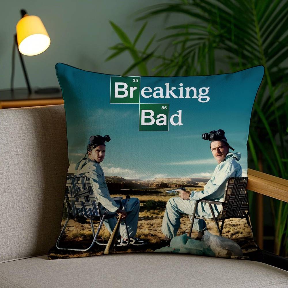 Popular TV Shows Breaking Bad-B Pillow Case Anti-dustmite Pillowcase Invisible Zipper Silky Short Plush Sofa Cushion Cover