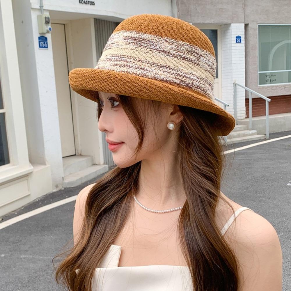 Temperament Advanced Sense Women's Bucket Cap Sun Protection Sunshade Basin Hat Travel