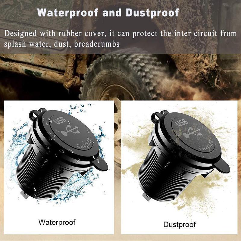 12В/24В USB-выход Двойной разъем для зарядки QC3.0 Гнездо прикуривателя Водонепроницаемый сенсорный переключатель Быстрый адаптер Автомобильные аксессуары
