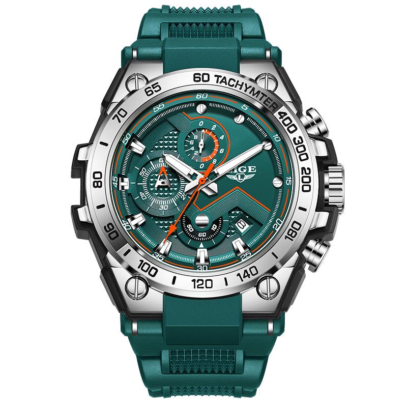 LIGE military Men's watches waterproof calendar Fashion clock luminous quartz wristwatch silicone watches for men reloj hommes