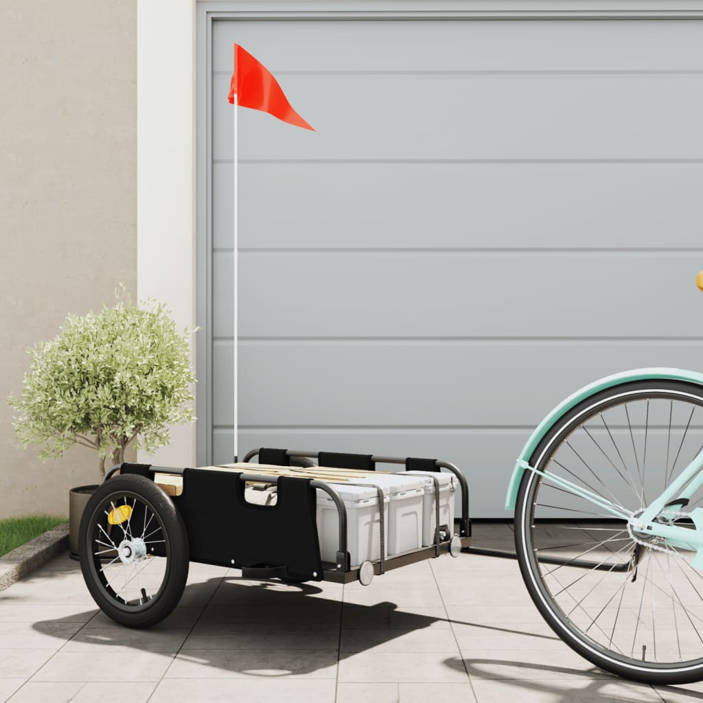 Bicycle Trailer Black Oxford Fabric and Iron