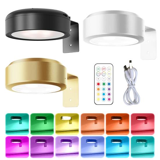 Настенный беспроводной светильник для картин с дистанционным управлением, регулируемая яркость, питание от батареек, 13-цветный RGB-светильник для картин