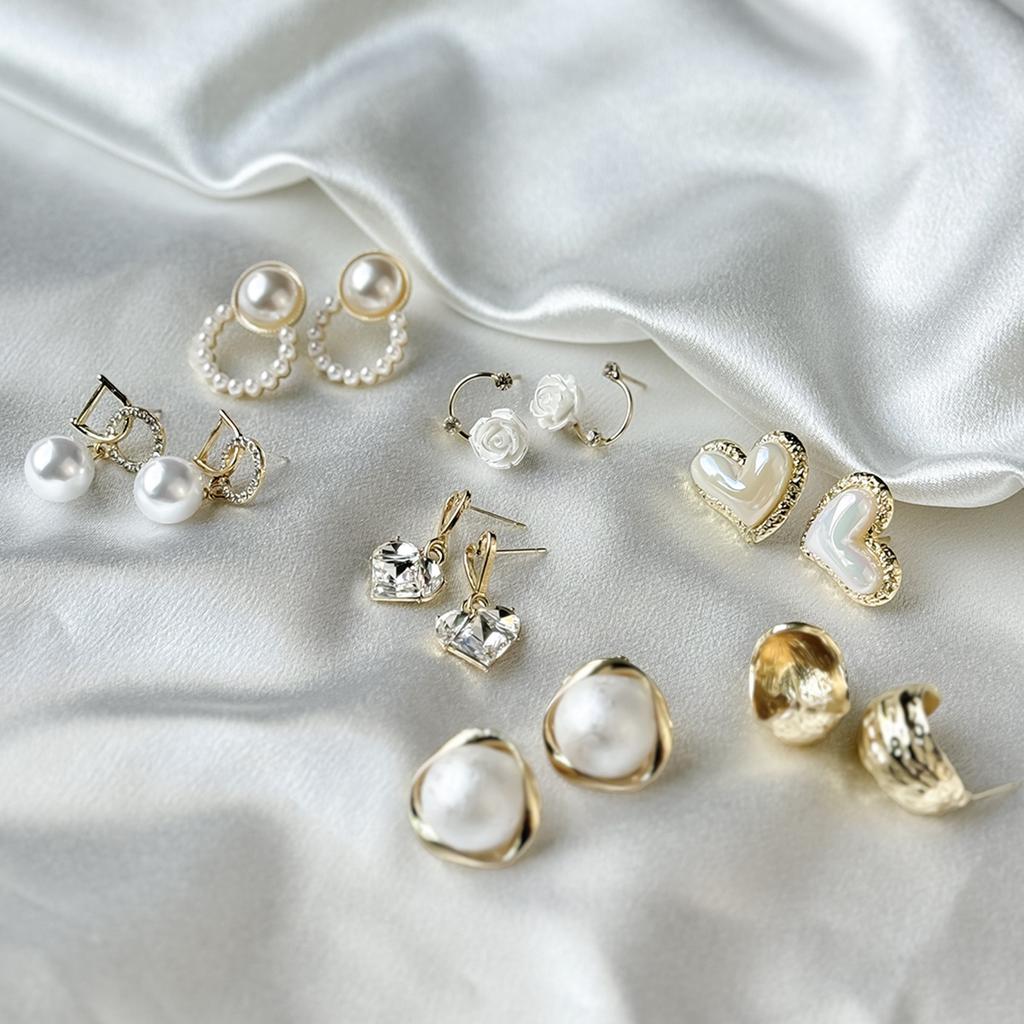 925 Pearl Earrings Women'S Simple Temperament Versatile Stud Earrings High Quality Advanced Sense 925 Niche Earrings