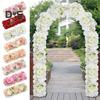 Simulated Flowers Combo Artificial Flowers In Rows Realistic Faux Silk Flowers with Back Frame for DIY Wedding Arch Backdrop Party Decor