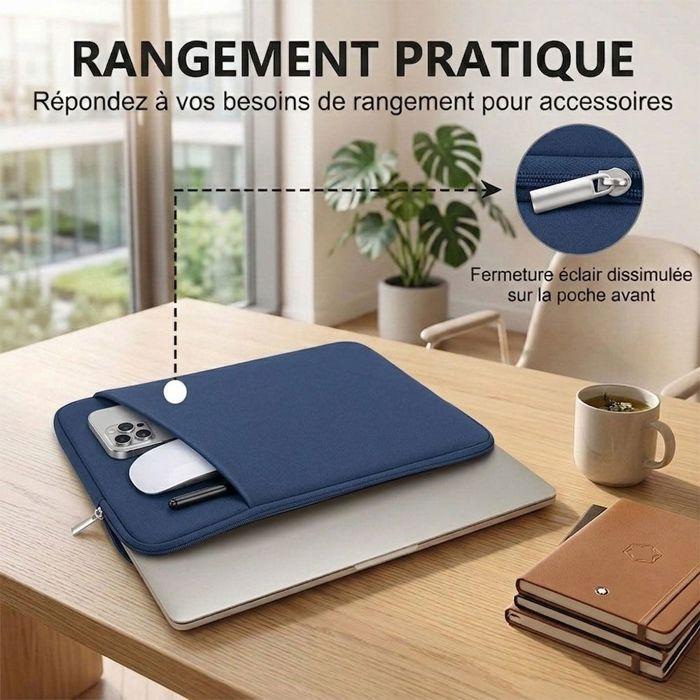 Housse pour Ordinateur Portable avec Pochette, Protection Anti-Rayures 13 Pouces - Bleu Marine