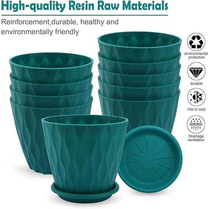 6,3-дюймовые цветочные горшки для украшения дома, горшки для комнатных растений, садовые горшки для растений, пластиковые цветочные горшки для садовых растений