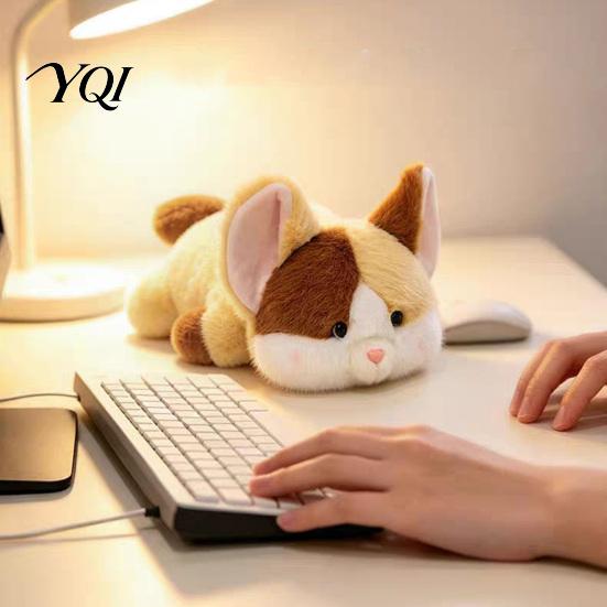 Stuffed Animal Pillows for Sleeping Soft Plush Doll with Weighted Base, Cute Fox/Cat/Dog/Otter Figurine, Gift Kids Cartoon Crawling Animals