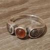 Винтажное кольцо с оранжевым агатом и драгоценным камнем в этническом стиле, древнее серебро, индивидуальное кольцо