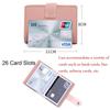 26 Card Slots Multi-function Candy Color Purse PU Leather Credit Card Holder Wallet RFID Blocking
