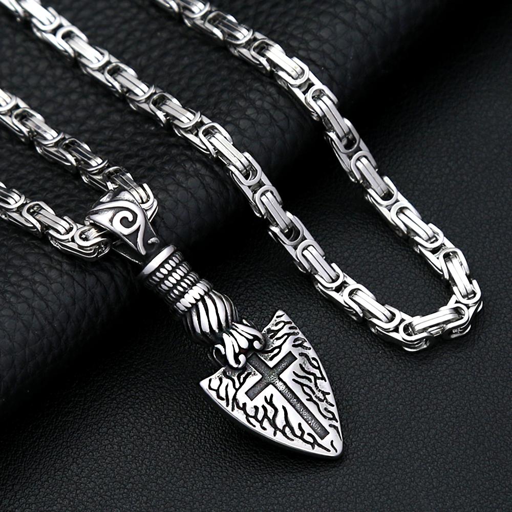 Nordic Viking Stainless Steel Spearhead Pendant For Men Women Vintage Vikings Rune Necklace Fashion Amulet Jewelry Gifts
