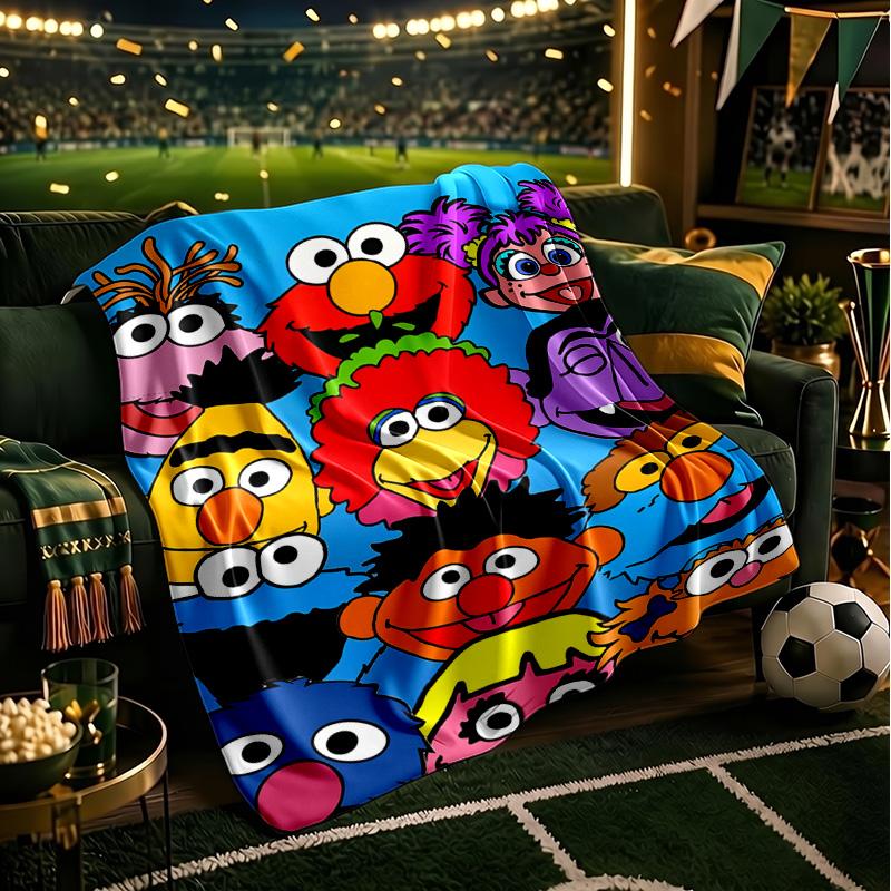 Se-same Characters Throws Blanket Flannel Blankets Plush for Couch Bed Gifts for Men Women Travel picnic blanket Christmas fan gifts