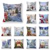 Зимний снег Санта-Клаус Рождественская елка животное Белка принт Чехлы для подушек для дома, гостиной, украшения дивана, подушка, наволочка