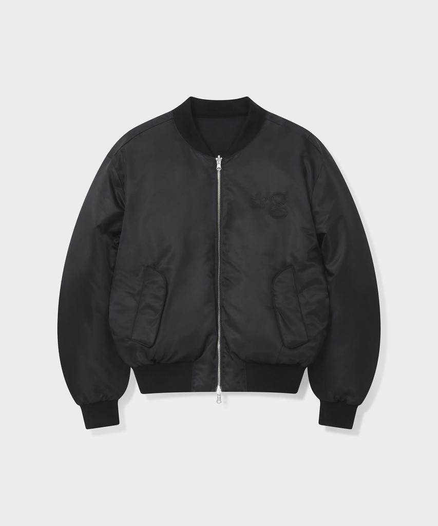 GRUNDEN Reversible Puffer Bomber Jacket (Black)