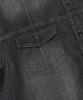 TOFFEE Pintuck Half Denim Shirt (Deep Grey)
