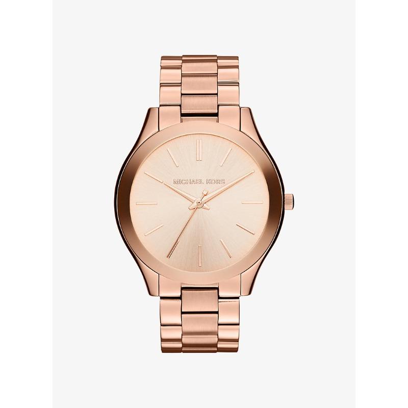 Michael Kors Крупные узкие часы Runway с покрытием цвета розового золота MK3197