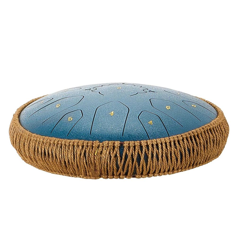 Steel Tongue Drum, 33cm 15 Notes Rain Drum for Outside Garden, C Major Musical Drums with Music Book & Mallets, Percussion Instrument for Meditation
