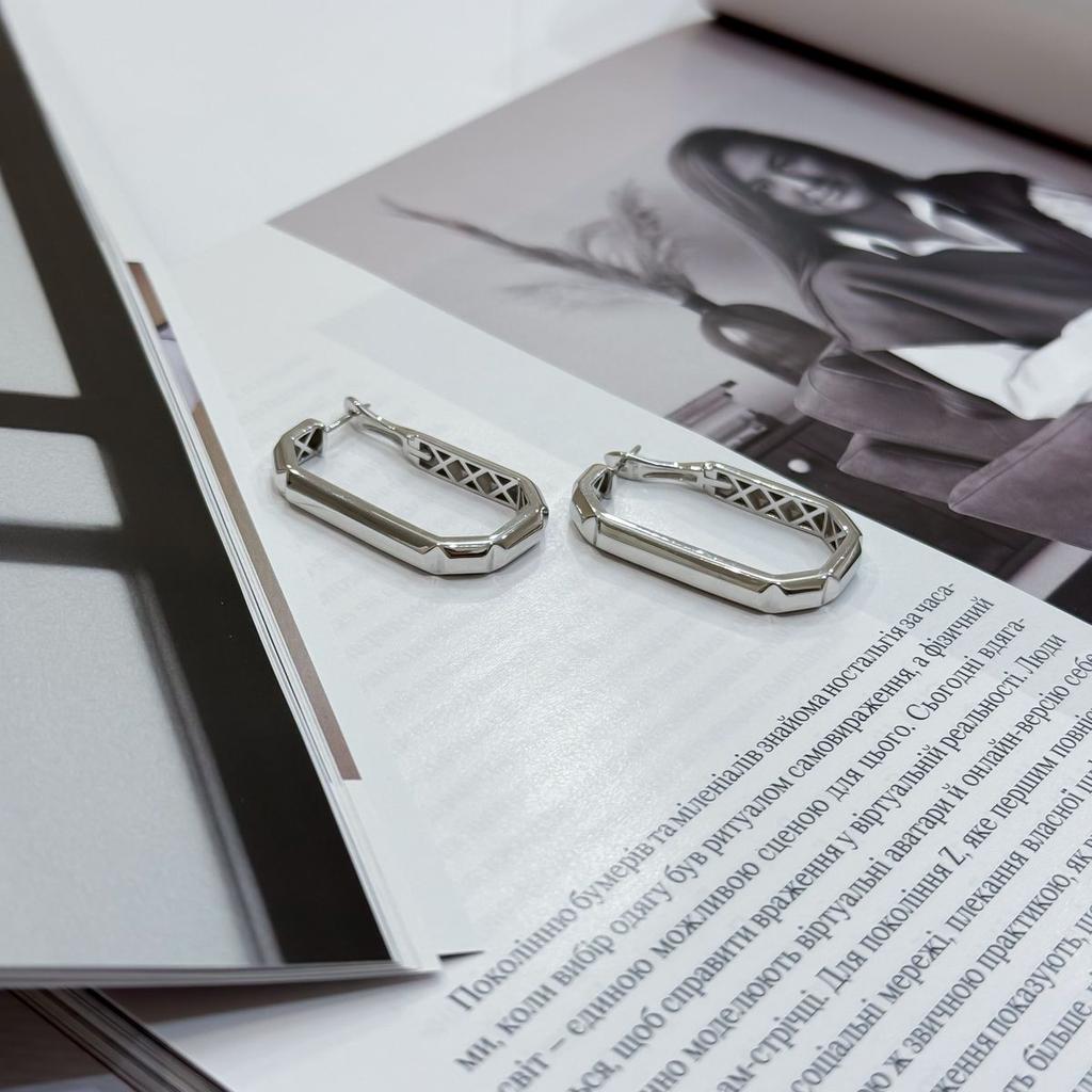 Серебряные серьги без камней (2175230)