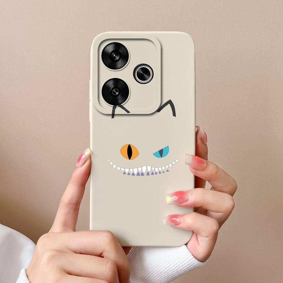 Чехол для Poco M6 Pro Стильный противоударный Funda для Xiaomi Poco M 6 M6Pro Жидкий силикон Полная защита Задняя крышка телефона Capa
