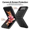 Luxury Pu Leather Lozenge Patterns Hinge Protector Cover For Samsung Galaxy Z Flip 4 Z Flip 3 All -Inclusive Case For Z Flip 3 4