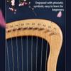 Diggly Lyre Harp 19 21 24 27 32 Strings Portable Instrument with Tuning Wrench Manual Spare Strings and Picks Brown