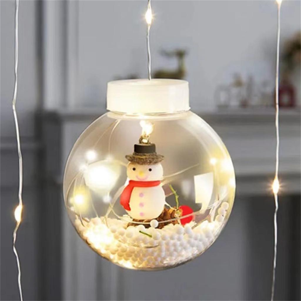 Светодиодный занавес-шар желаний, снеговик, снежинка, рождественская елка, круг, звезда, луна, медная проволока, гирлянда, USB-версия