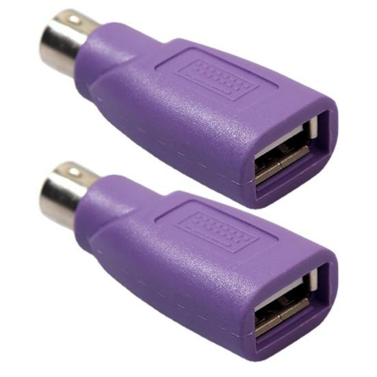 2Pcs Adapter PS 2 Male To USB Female Converter for Keyboard Mouse Dual USB Interface Conversion Tool