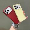 2-in-1 Lychee Texture Phone Case with Plating Buttons for iPhone 17/16/15/14/13/12 Pro Max Candy Colors Shockproof Scratch Resistant Case Cover