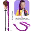36-дюймовый плетеный фиолетовый парик-хвост Super Long Ponytail с эластичной резинкой для волос для детской вечеринки, косплея, фиолетовый парик