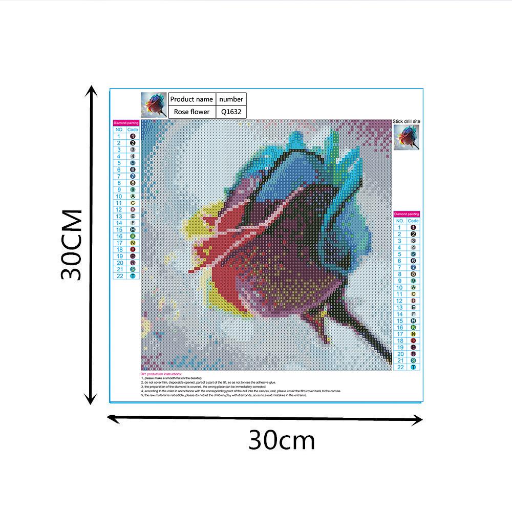 5D Алмазная картина Полный алмаз Роза Цветок Круглая Алмазная мозаика Diy Вышивка крестом Домашнее украшение Ручная работа