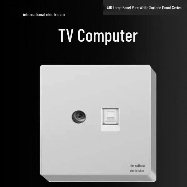 Сверхтонкая 16A накладная электрическая розетка с пятиконтактной настенной панелью для бытового использования и использования с кондиционером