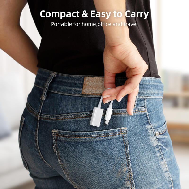 HdoorLink Многофункциональный аудиоадаптер USB C to Lightning, кабель для зарядки, конвертер гарнитуры, шнур для передачи данных для Samsung iPhone 15 iPad Pro