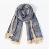 Men's Patchwork Striped Autumn/Winter Jacquard Scarf New Warm Personalized Black Scarf for Men