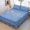 Bed Skirt and Bed Cover Three-piece Set Simmons Protective Cover Double Bed Cover Small Lace Bed Cover Korean Bed Skirt 1.8 Bed 2.0