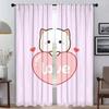 Персиковые Моти Кот Кухонные Занавески 2 Штуки Затемняющая Штора для Комнаты 2 Панели Шторы Тюль для Спальни Домашние Интерьерные Занавески
