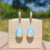 1 Pair Fashion Oval/drop Shape Imitation Opal Dangle Earrings for Women Cubic Zirconia Jewelry Christmas Party Accessories
